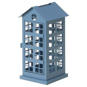 IKEA VINTERFEST Block Candle Holder House/dark Blue 14" 105.733.62